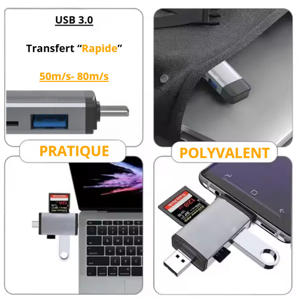 Adaptateur USB-C 3.0 OTG compatible Iphone/Android/PC